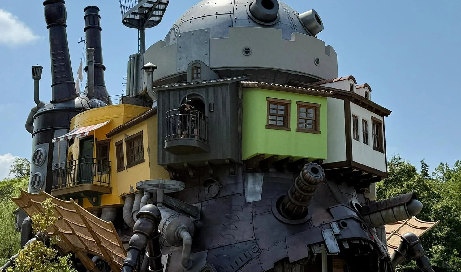 Howl's Castle seen across the Valley of Witches at Ghibli Park