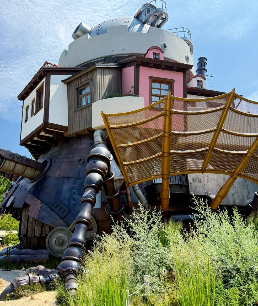 Detailed exterior of Howl's Castle in Ghibli Park's Valley of Witches
