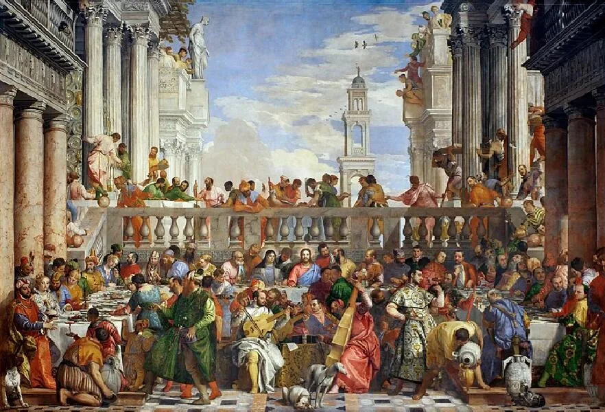 Veronese's enormous Wedding Feast at Cana painting