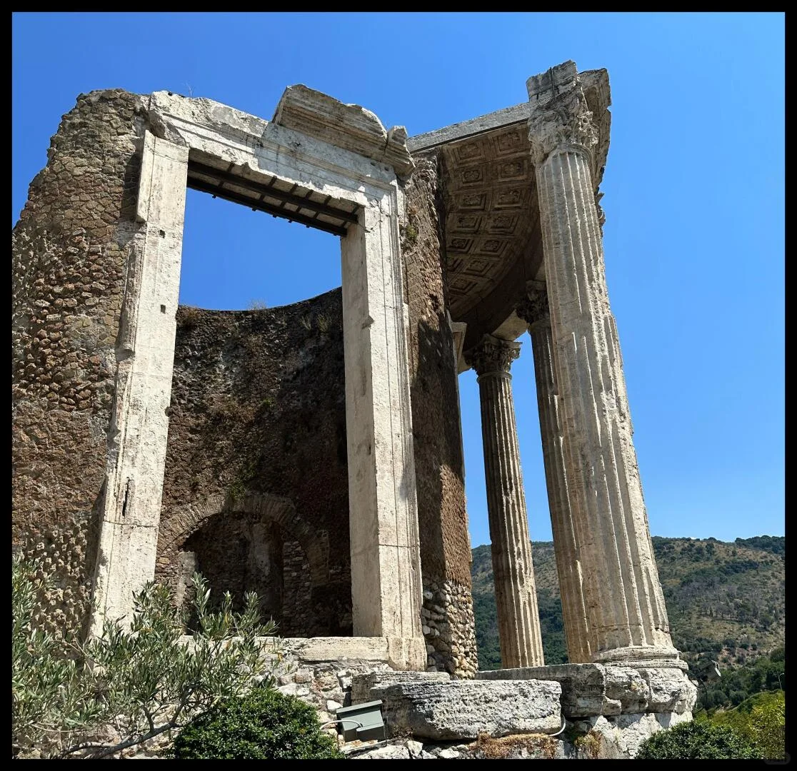 Ancient circular temple ruins above Tivoli
